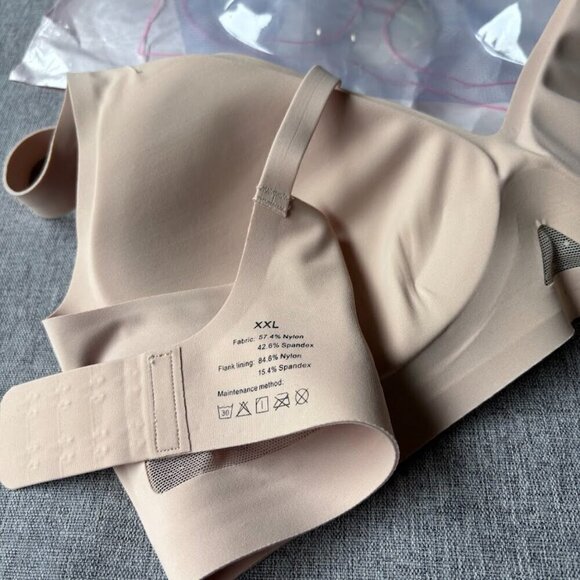 Niidor women's Seamless Bra, XXL Nude - Picture 4 of 5